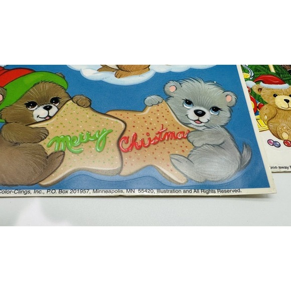 VTG Color-Clings Christmas Winter Holiday Static Cling Window Decorations 1996 - Picture 5 of 16